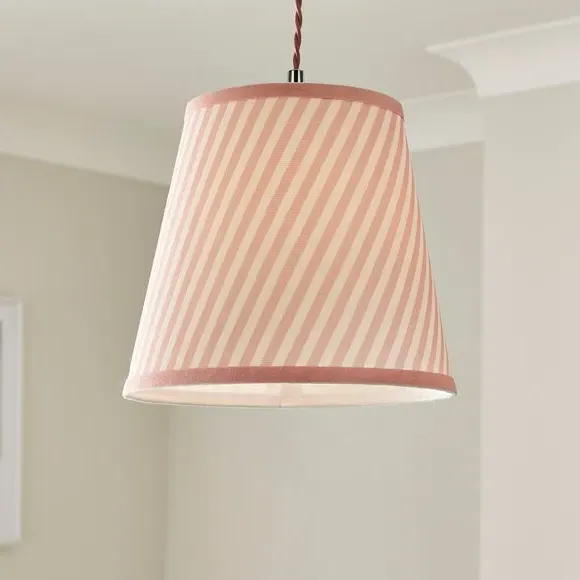 Country Stripe Tapered Lamp Shade - Pink, Polyester product
