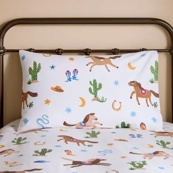 Cowboy Carnival Reversible Quilt Cover and Pillowcase Set - Blue alternate view