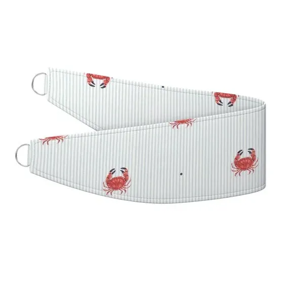 Crab Print Curtain Tieback - Red, Cotton alternate view
