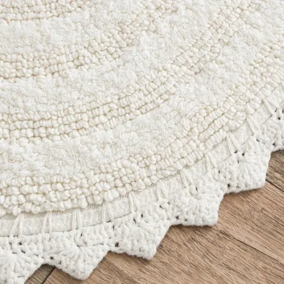 Crochet Oval Bath Mat - Ivory, Cotton alternate view