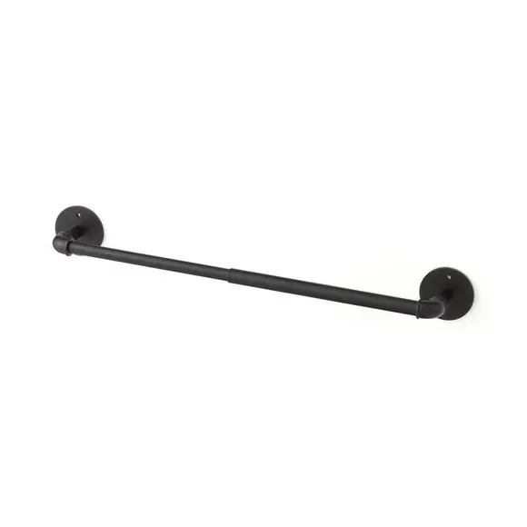Extendable Towel Rail - Black, Chrome by Dunelm, image 3