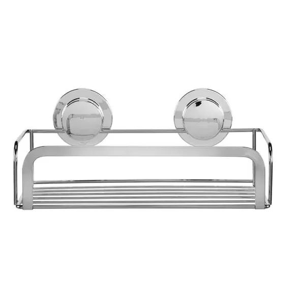 Cosmetic Basket with Suction Mount - Silver by Dunelm, alternate view