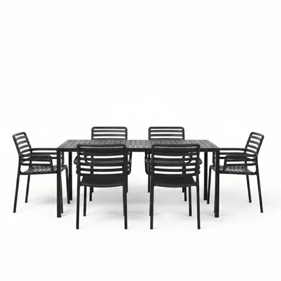 Cube Dining Table with 6 Chairs - Anthracite alternate view