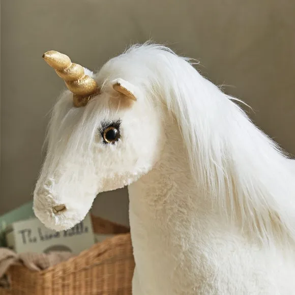 Standing Unicorn Plush Toy - Cream alternate view