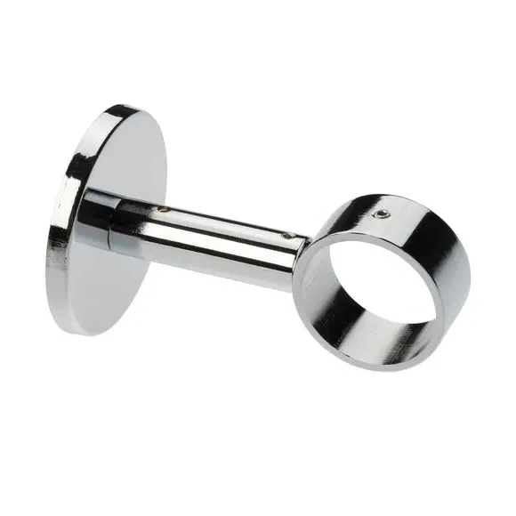 Atlanta Acrylic Curtain Pole with Rings - Chrome alternate view