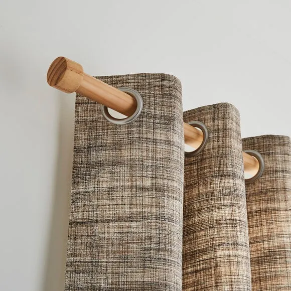 Trinity Curtain Pole with Stud Finial - Light Modern Oak, Wood by Dunelm, image 2