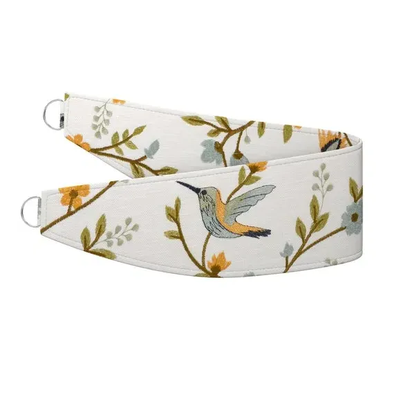 Curtain Tieback with Birds & Floral - Orange alternate view