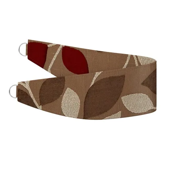 Curtain Tieback with Block Leaf Design - Rosso alternate view