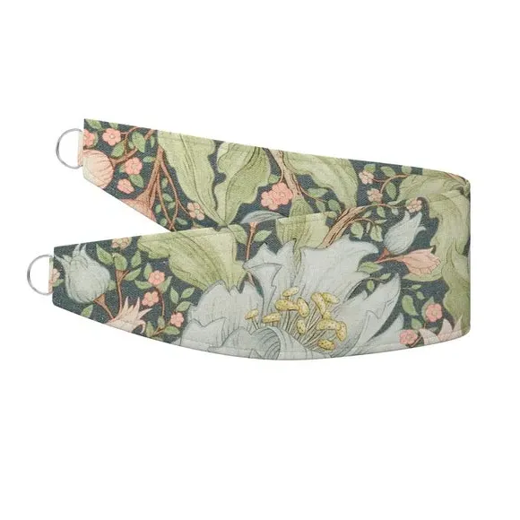 Curtain Tieback with Chrome Rings - Jade, Fabric alternate view