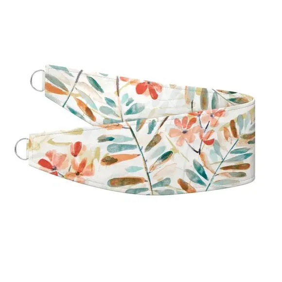 Curtain Tieback with Floral Design - Mineral alternate view