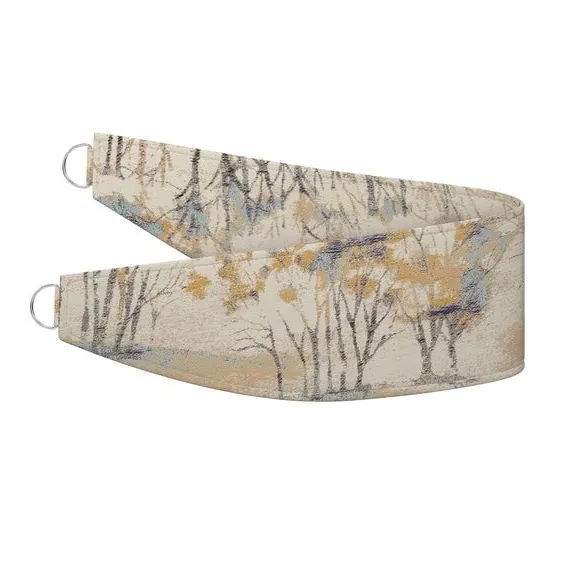 Curtain Tieback with Woodland Design - Indigo alternate view