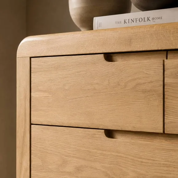 Curve 5 Drawer Chest - Oak alternate view
