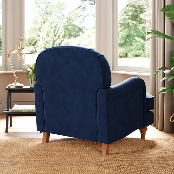 Beatrice II Armchair - Navy, Velvet alternate view