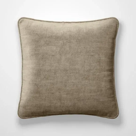 Velvet Cushion Cover with Piped Edge - Dove Grey by Dunelm, image 2
