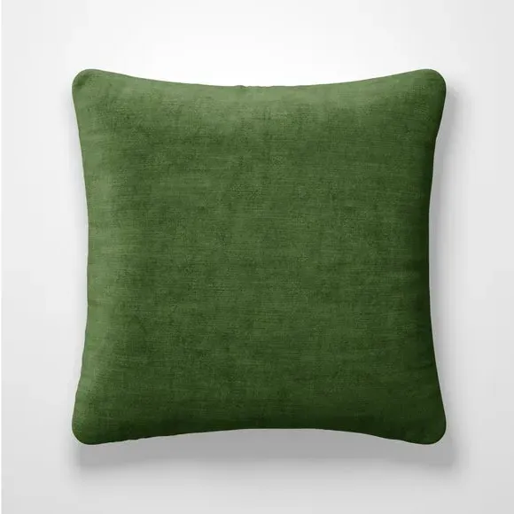 Velvet Cushion Cover with Piped Edge - Forest Green by Dunelm, image 2