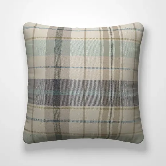 Cushion Cover with Check Pattern - Seafoam alternate view