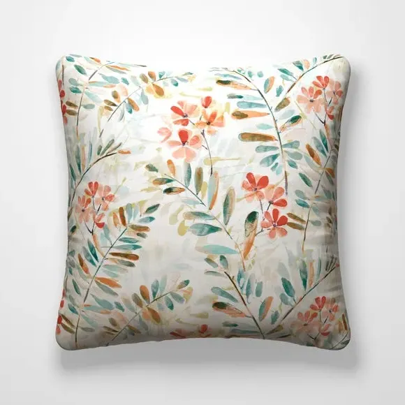 Cushion Cover with Floral Design - Mineral Spice alternate view