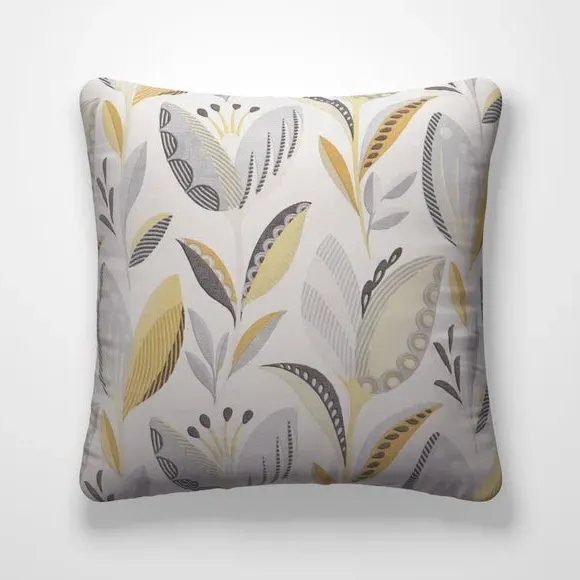Cushion Cover with Leaf Pattern - Ochre alternate view