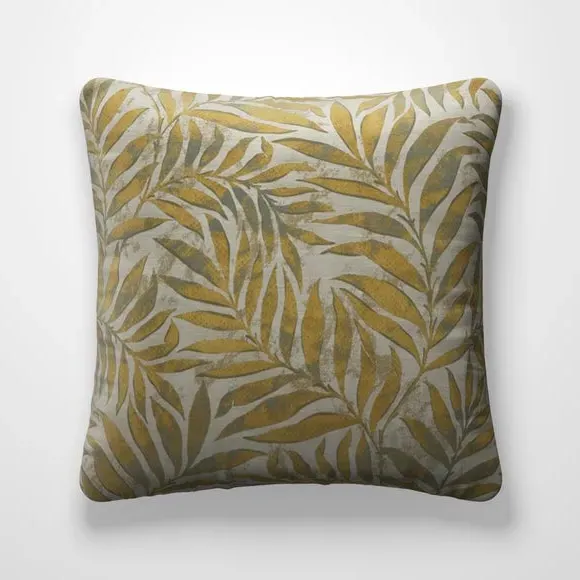 Cushion Cover with Metallic Leaf Design - Thyme alternate view