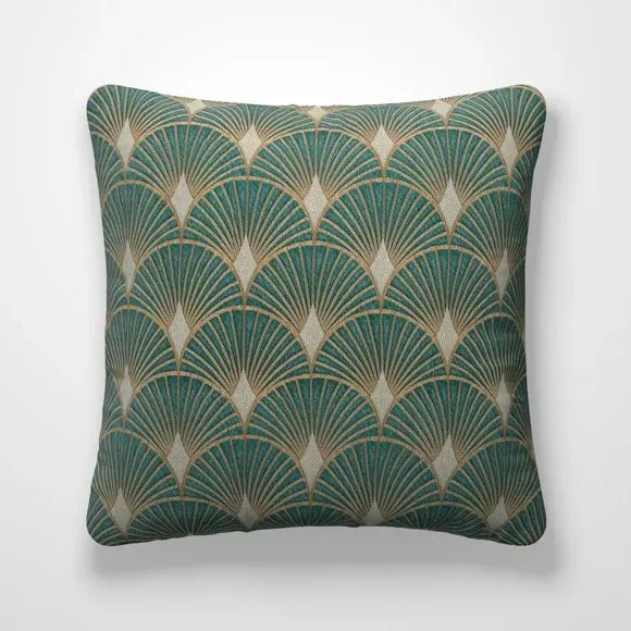 Custom Cushion Cover with Embossed Design - Emerald alternate view