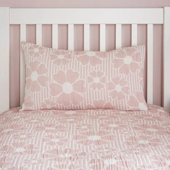 Daisy Dreams Duvet Cover and Pillowcase Set - Pale Pink, Polyester alternate view