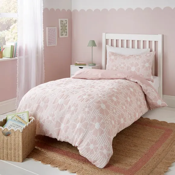 Daisy Dreams Duvet Cover and Pillowcase Set - Pale Pink, Polyester product