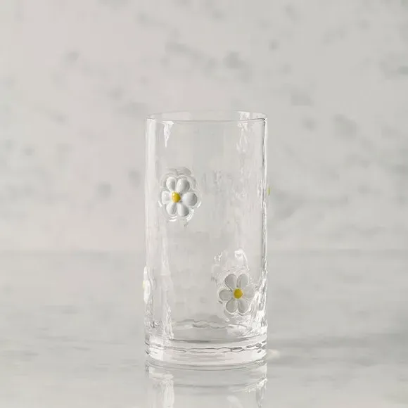 Daisy Pressed Highball Glass - Clear product