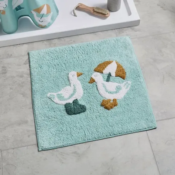Darcy Duck Shower Mat - Seafoam, Cotton product