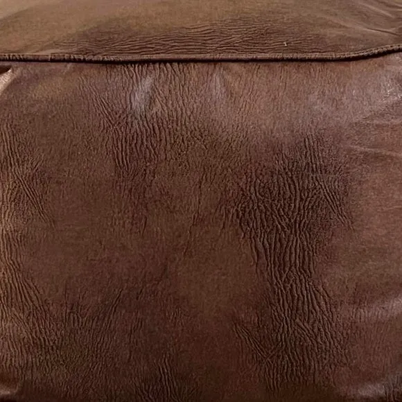 Cube Pouffe with Removable Inner - Tan, Faux Leather alternate view