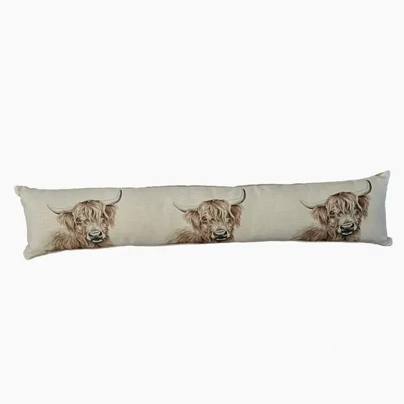 Highland Cow Draught Excluder - Cream, Polyester alternate view