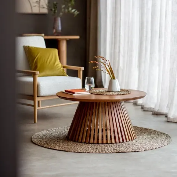 Dawson Slatted Coffee Table - Natural, Solid Acacia Wood alternate view