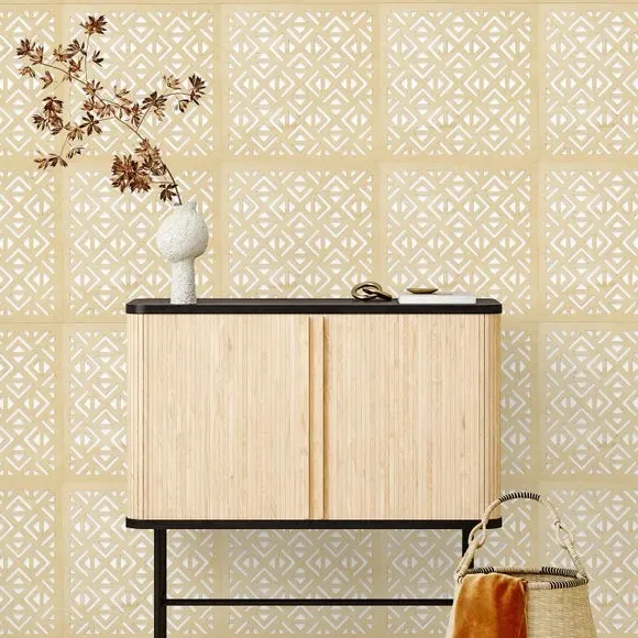 Geometric Wall Tiles Self-Adhesive - Natural Wood alternate view