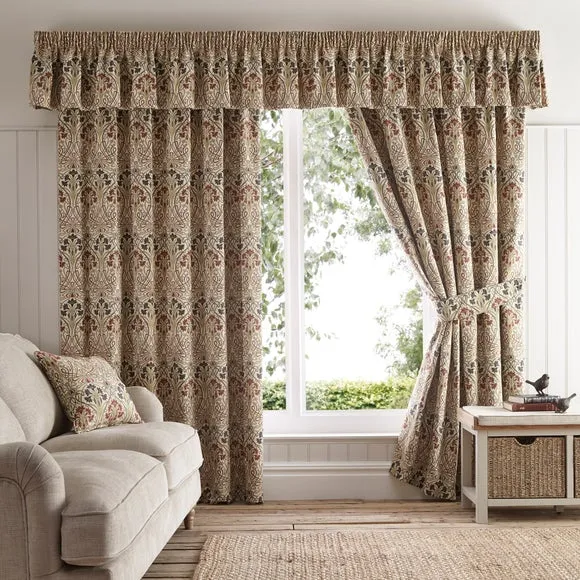 Decorative Pelmet with Floral Design - Natural alternate view