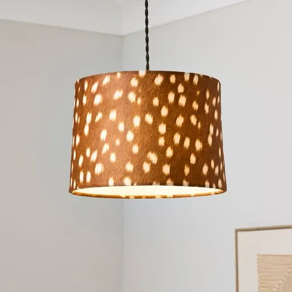 Deer Print Easy Fit Lamp Shade - Brown, Velvet product