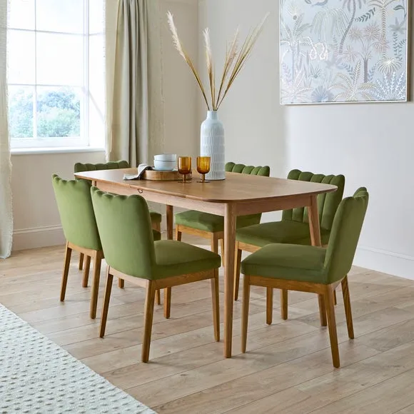 Delilah High Back Dining Chair - Olive, Velvet alternate view