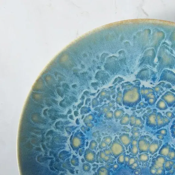 Dinner Plate with Reactive Glaze - Blue, Stoneware alternate view