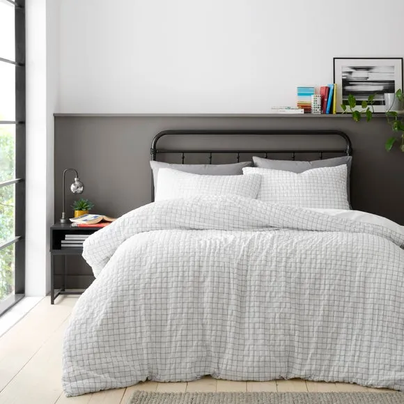 Devon Check Duvet Cover & Pillowcase Set - Monochrome, Polyester product