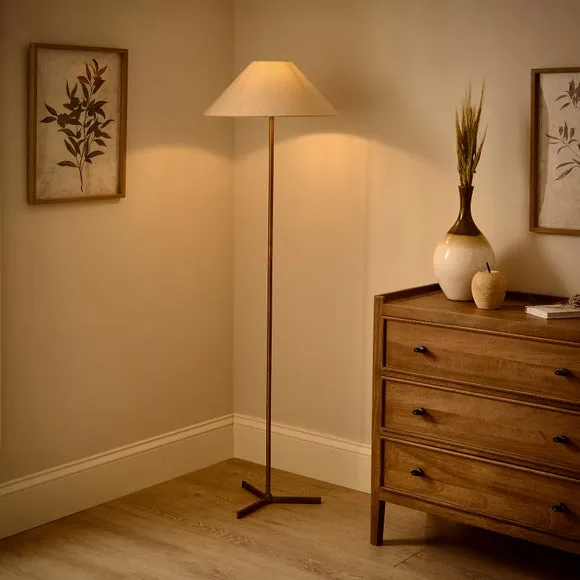 Tripod Floor Lamp Mid Century Style - Gold, Metal alternate view