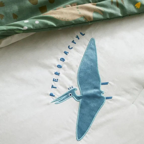 Dinosaur Quilted Bedspread - Green alternate view