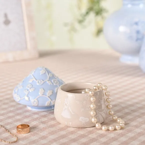 Mushroom Trinket Box with Lid - Blue, Ceramic alternate view