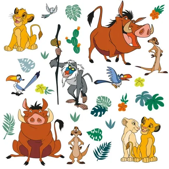 Lion King Wall Stickers - Yellow, Self-Adhesive alternate view