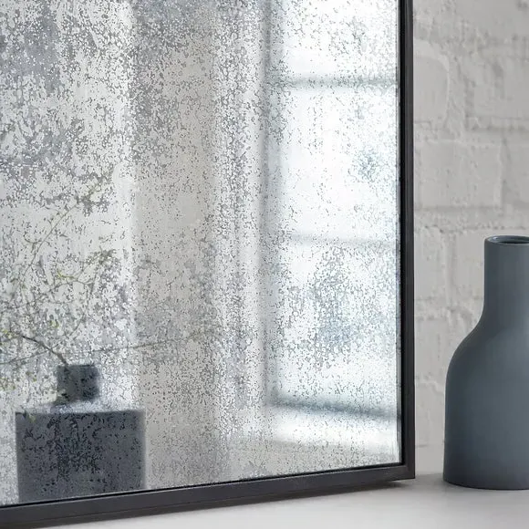 Rectangle Overmantel Wall Mirror - Black alternate view