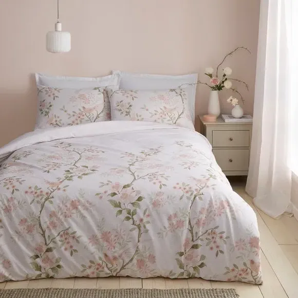 Ditsy Bird Duvet Cover & Pillowcase Set - Blush Pink, Polycotton product
