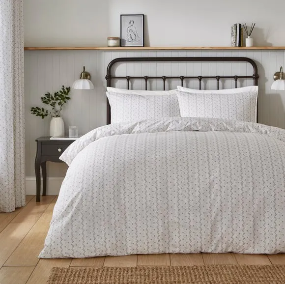 Ditsy Stripe Duvet Cover & Pillowcase Set - Coal, Cotton product