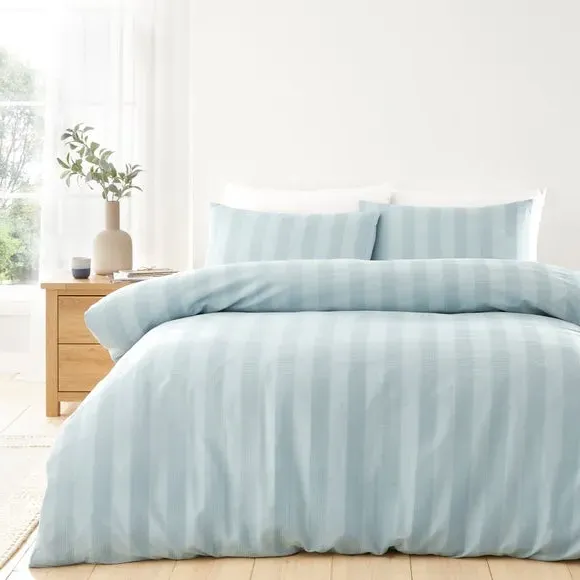 Dixon Waffle Duvet Cover & Pillowcase Set - Sky Blue, Cotton product