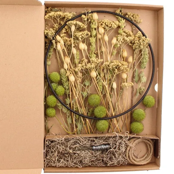 DIY Wreath Craft Kit - Green, Dried Flowers alternate view