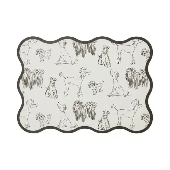 Dog Print Feeding Mat - Black/White alternate view