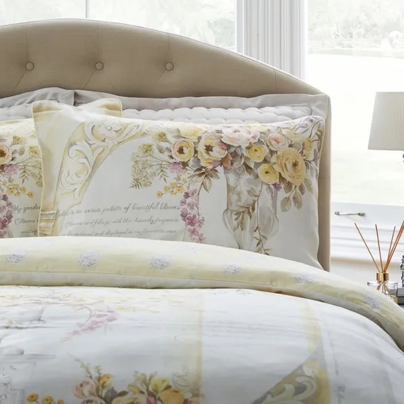 Hartington Reversible Duvet Cover and Pillowcase Set - Yellow, Cotton alternate view
