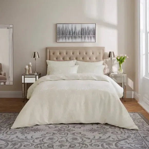 Luxe Wisteria Standard Pillowcase Pair - Ivory, Cotton alternate view