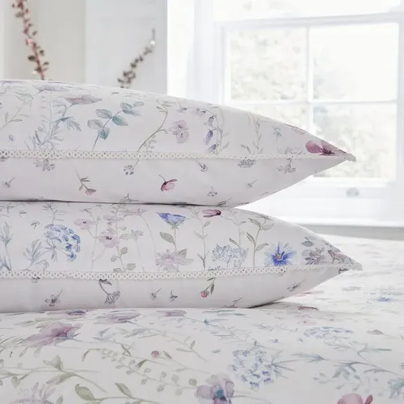 Wildflower Pillowcase Pair - Mauve, Cotton Sateen alternate view